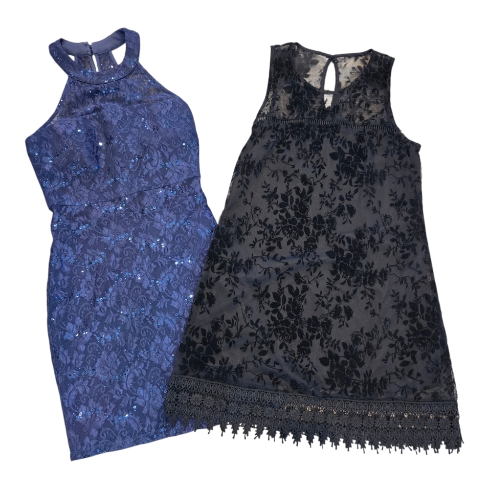 Speechless, Cocktail, Wedding, Event Dresses, Lot Of 2 Black and Navy, Lace